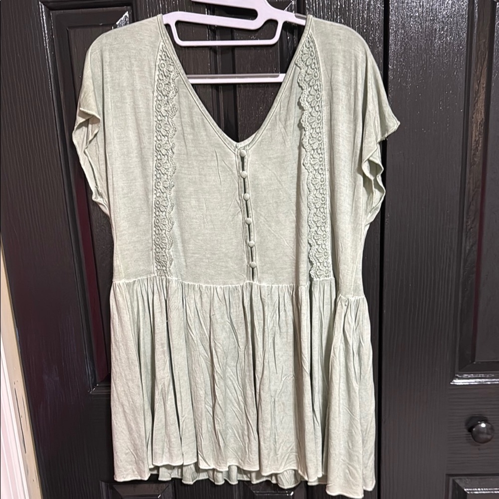 POL Elegant Lace Trimmed Women's Top
